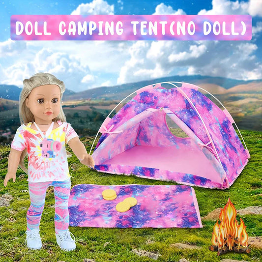 Cute 18 Inch Doll Clothes Set Tent Camping Blanket Campfire