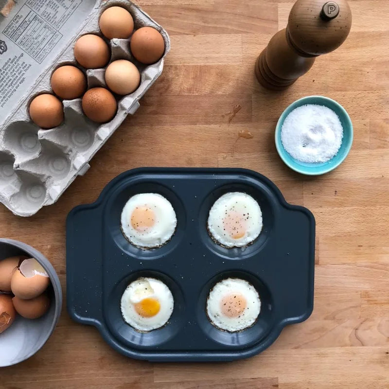 Home 4 Piece Bake and Breakfast Lite Accessory Set Premium Non Stick Bakeware Egg Pan Muffin Pan Loaf Baking Dish Square Brownie Tray