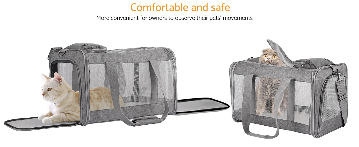 Airline Approved Pet Carrier For Cats And Dogs Soft Travel Bag Breathable Board