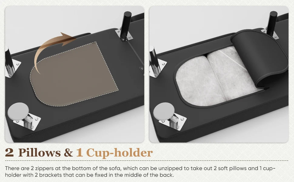 Folding Futon Sofa Bed For Living Room Faux Leather Upholstered Loveseat