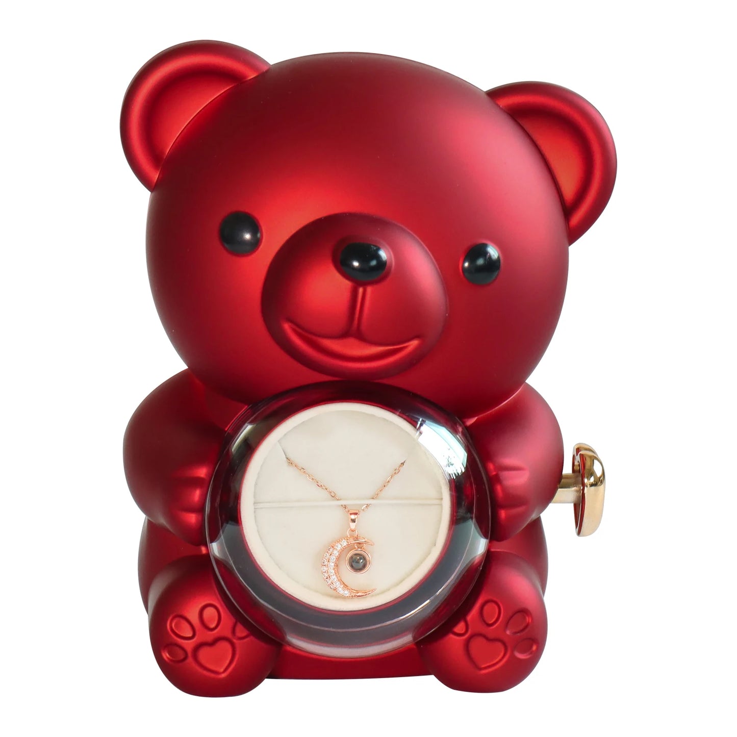 Eternal Rose Bear Gift Box With Necklace And Jewelry Box