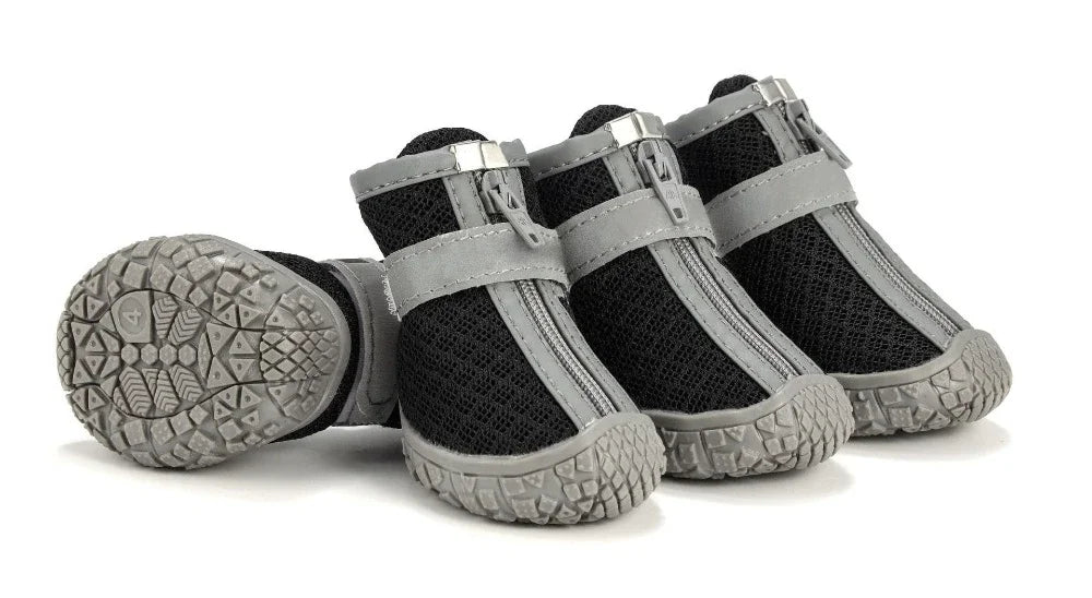 4 Pieces Dog Waterproof Shoes Reflective Anti Slip Snow Boots For Small Pets