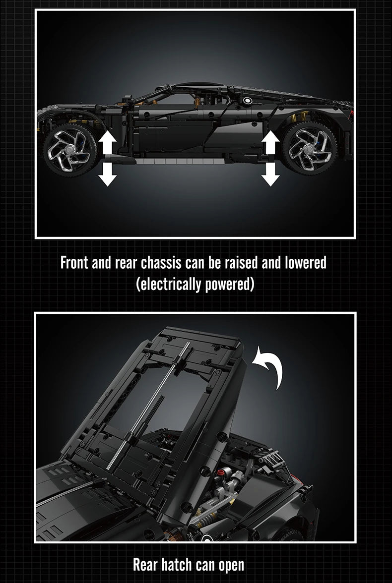 Mould King 13163 La Voiture Noire Building Block Sport Car Set