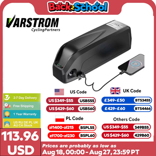 Original Ebike Battery 48V 52V 36V Hailong 18650 21700 Pack