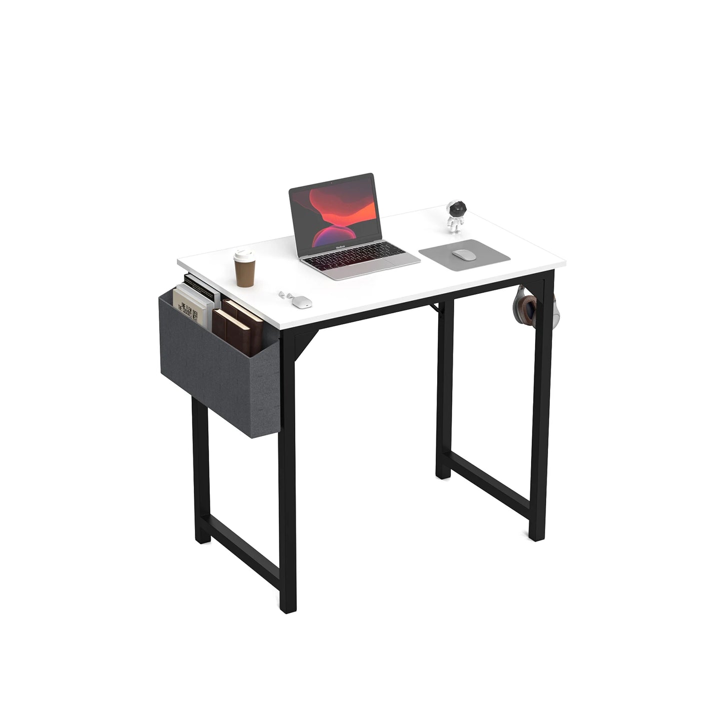 JHK Computer Desk Study Table With Side Bag And Headphone Hook Easy Assembly