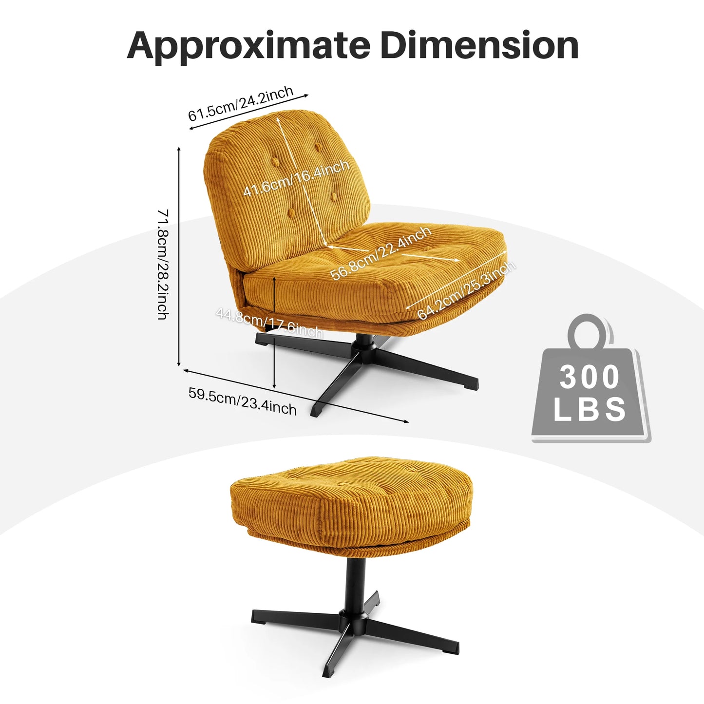 Redlife Modern Foldable Accent Chair 360 Swivel Tufted