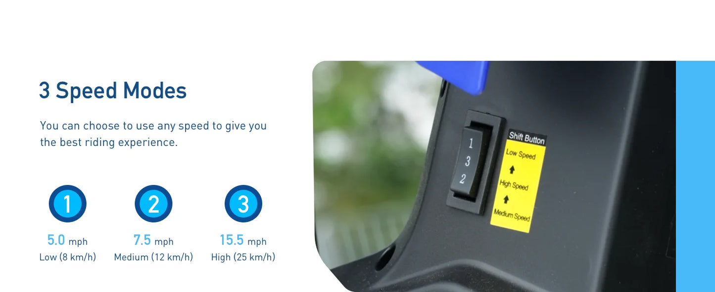 Hiboy 36V 300W Electric Kids Motorcycle Speed Modes 3 to 10