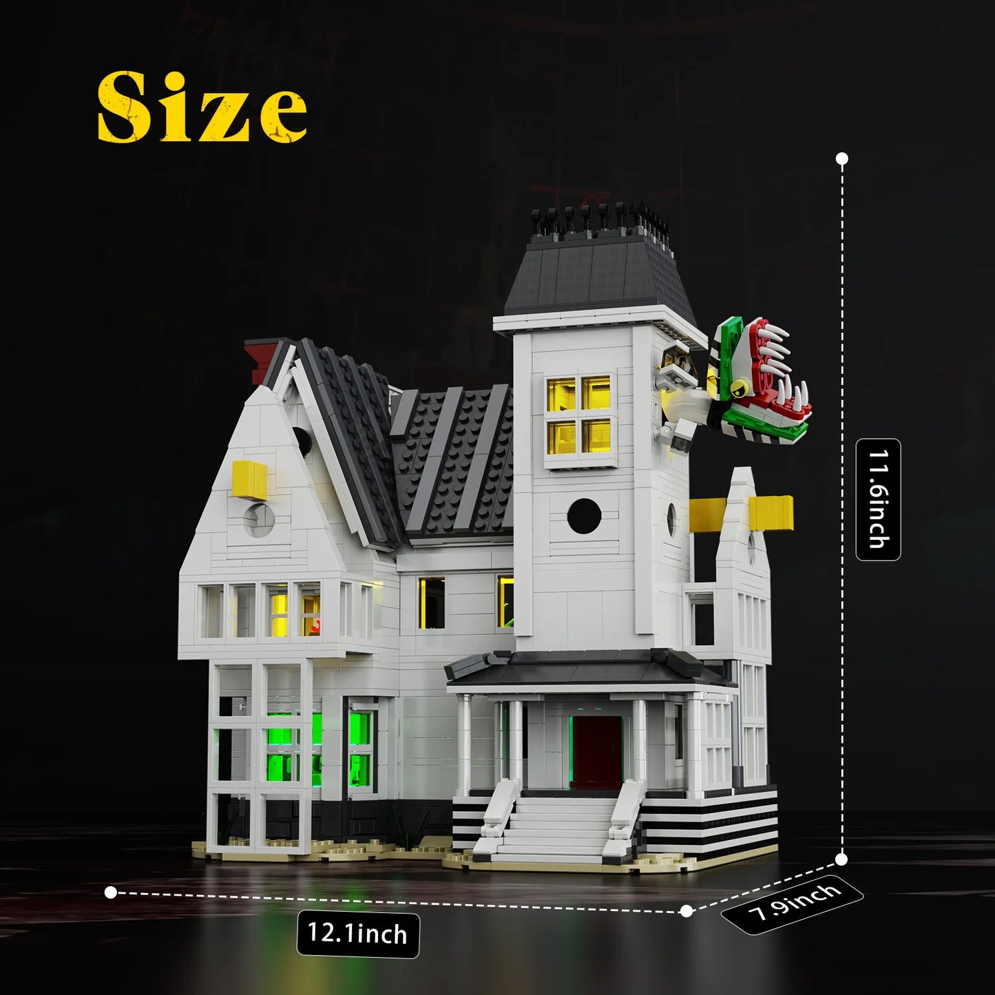 Spooky Beetle Mansion Building Blocks Set Lego Compatible For Halloween Decor
