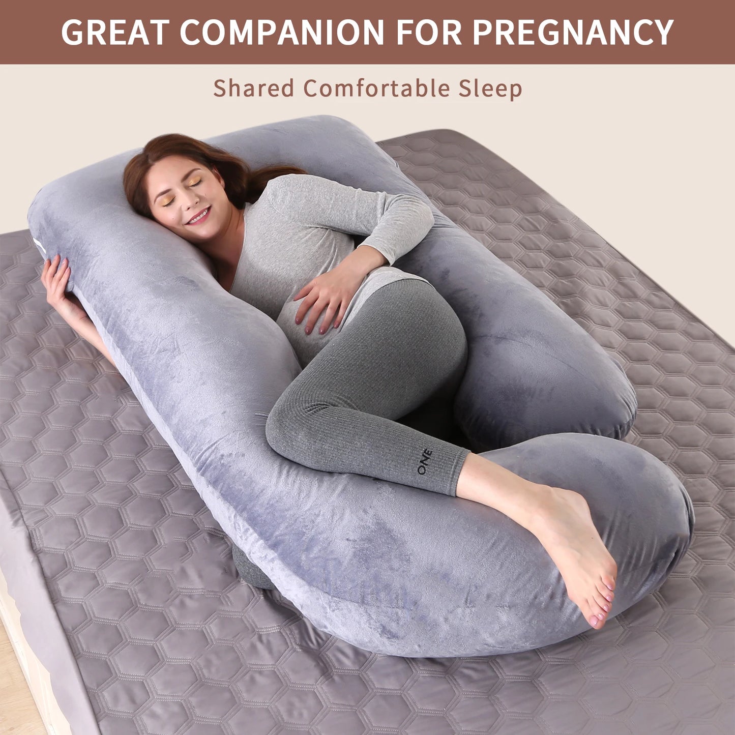 G Shaped Pregnancy Pillow Full Body Maternity Pillow With Removable Cover