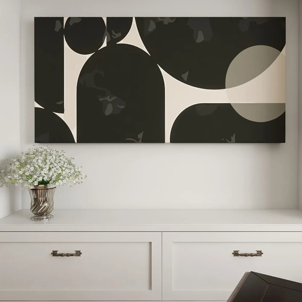 Modern Abstract Haus Canvas Art 1.5 Inch Chunky Wood Frame Geometric Pattern