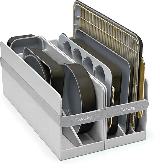 Nonstick Ceramic Bakeware Set 11 Pieces Baking Sheets Assorted Baking Pans Cooling Rack Storage Aluminized Steel Body Non Toxic PTFE PFOA Free Cream
