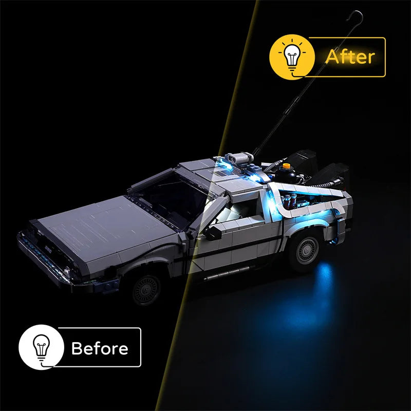 LED Lighting Kit For LEGO 10300 DeLorean Time Machine