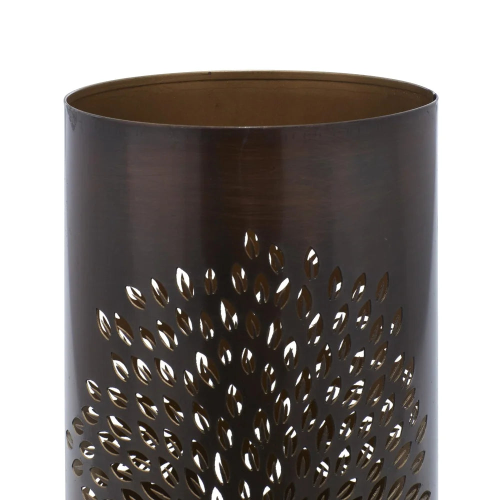 Copper Tree Lantern Set 3 Metal Holders for Pillar Candles