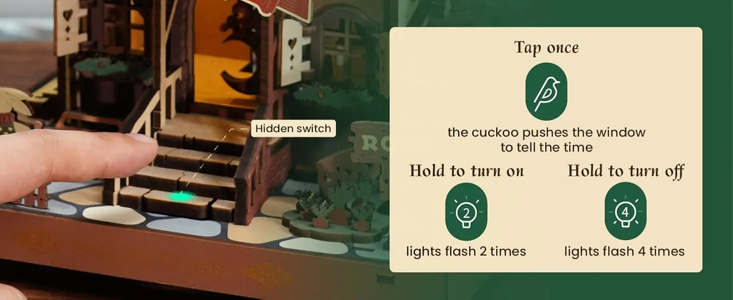 Robotime Rokr 3D Wooden Puzzle Cuckoo Clock Kit Black Forest Style Working Bird