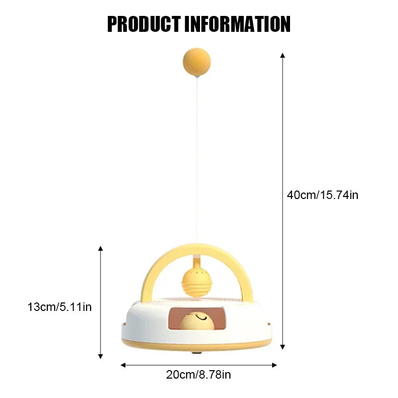 Gravity Table Tennis Cat Toy With Catnip Ball Turntable
