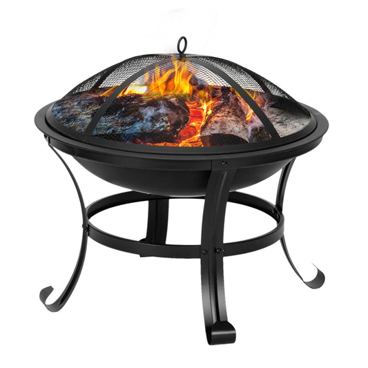 22 Inch Curved Feet Iron Brazier Wood Burning Fire Pit
