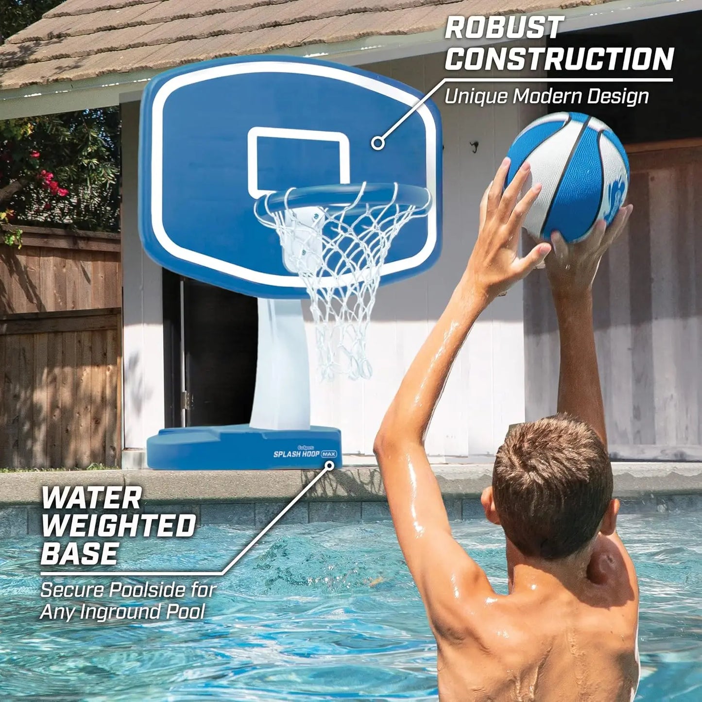 Inflatable Water Basketball Hoop For Pool Summer Fun Easy Setup Durable