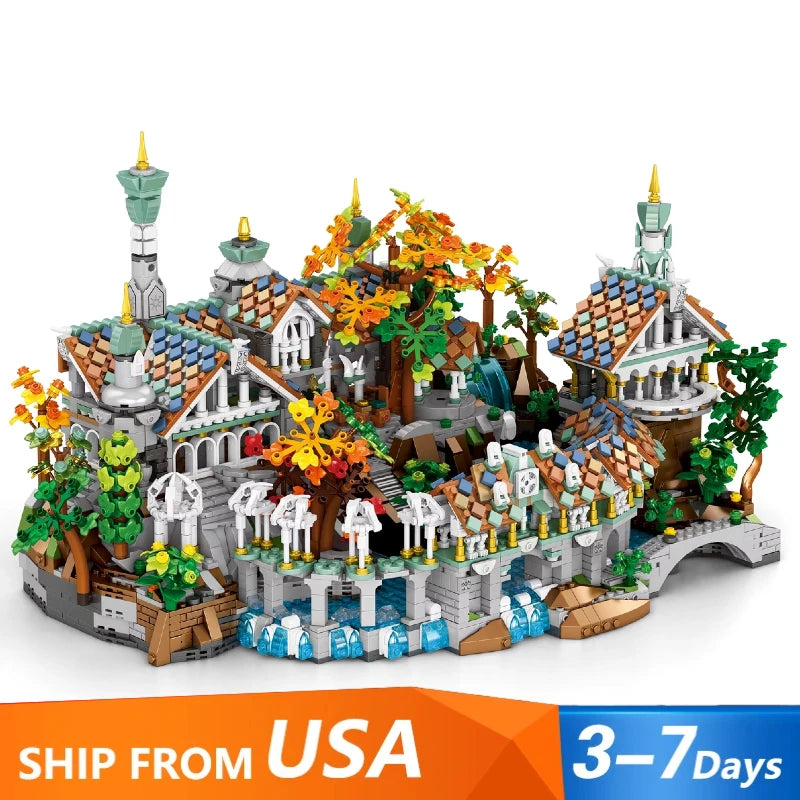 4406Pcs Rivendell Medieval Castle MOC Modular Building Blocks Lego Compatible