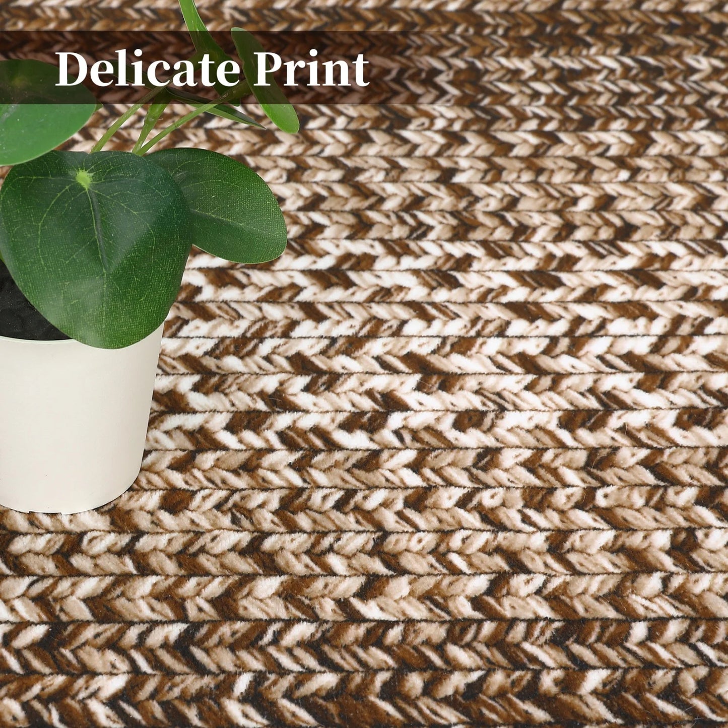 Washable Area Rugs Large Rugs for Living Room Modern Braided Print Non Slip Indoor Floor Covering Accent Carpet for Bedroom