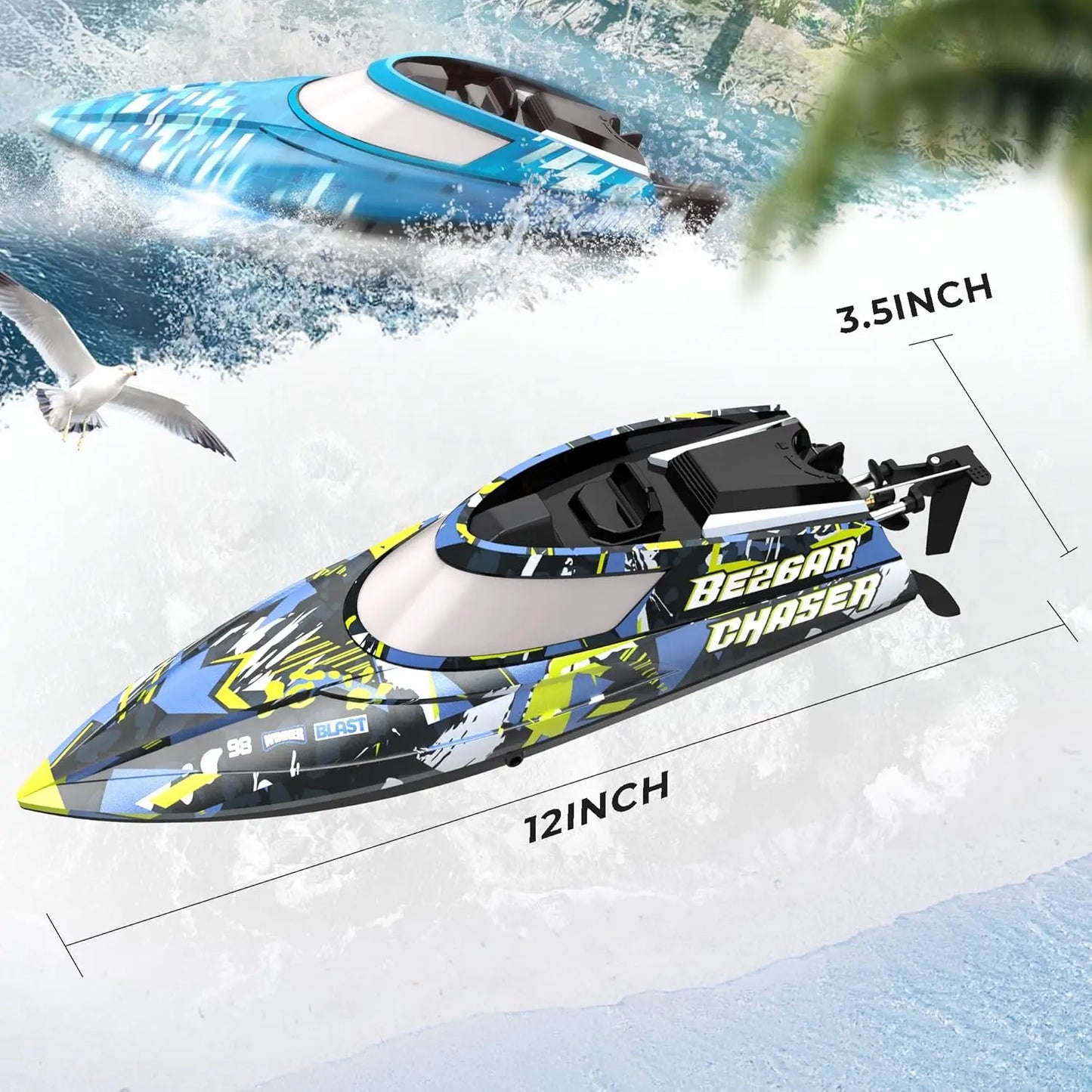 2 Pack Fast RC Boats 12 Inch 30 KPH for Lakes and Pools Summer Toys