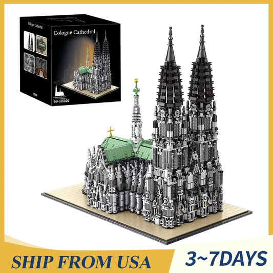 8614 Piece Cologne Cathedral Building Blocks Gothic Church Model Kit DIY