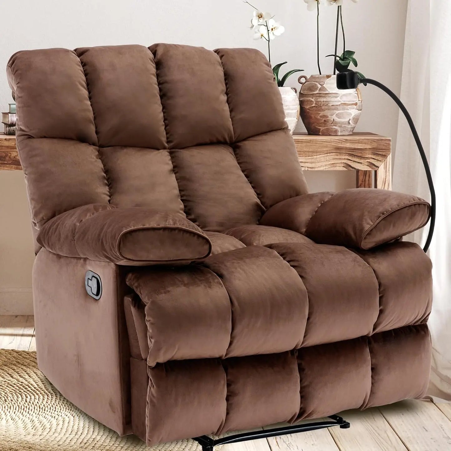 Oversized Velvet Recliner Chair For Adults 400 Lbs Extra Wide And Tall
