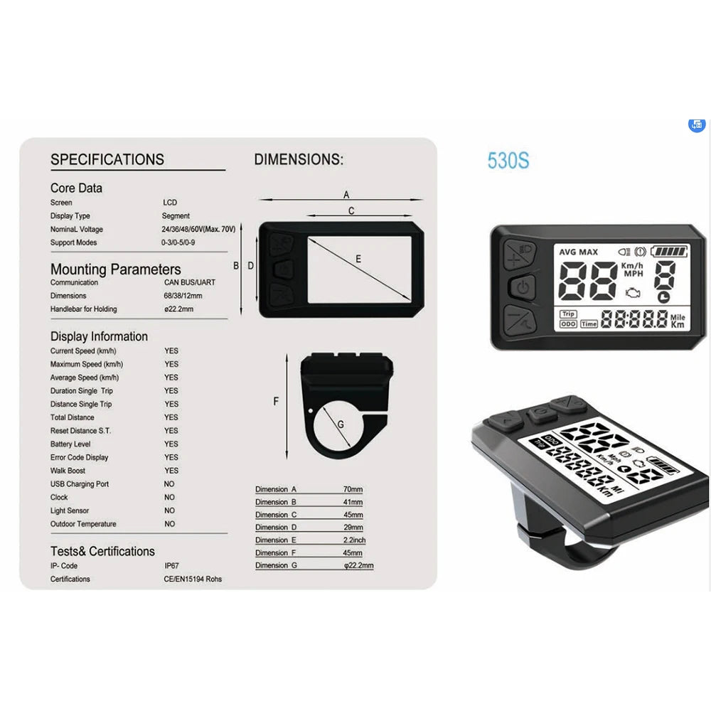 Bafang CAN Protocol Display 860C 600C 530S Bluetooth