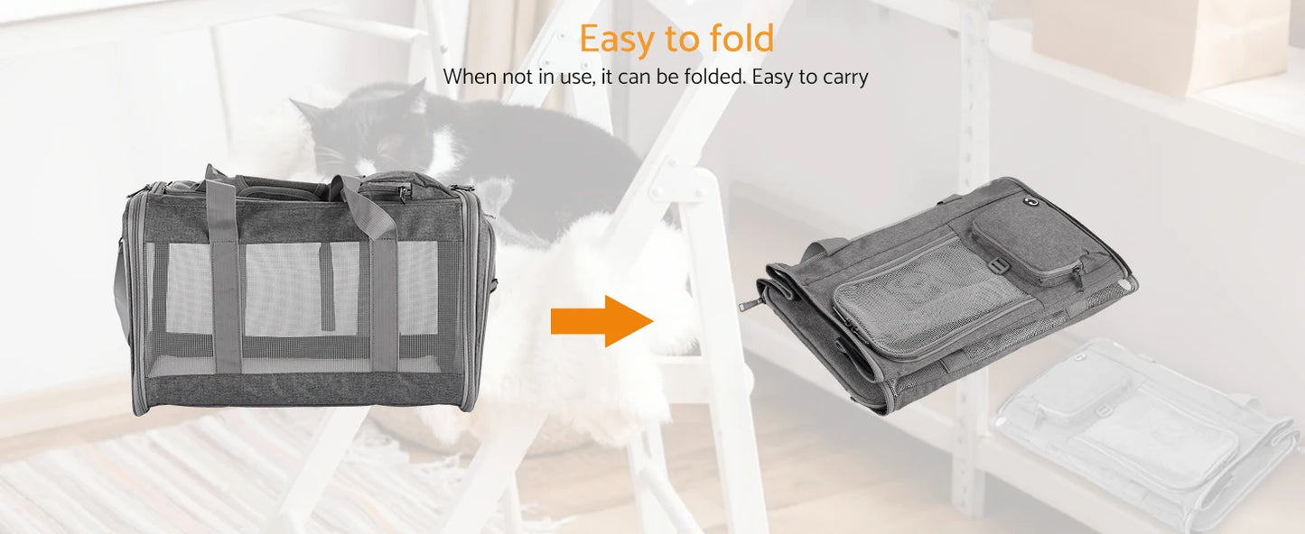 Airline Approved Pet Carrier For Cats And Dogs Soft Travel Bag Breathable Board