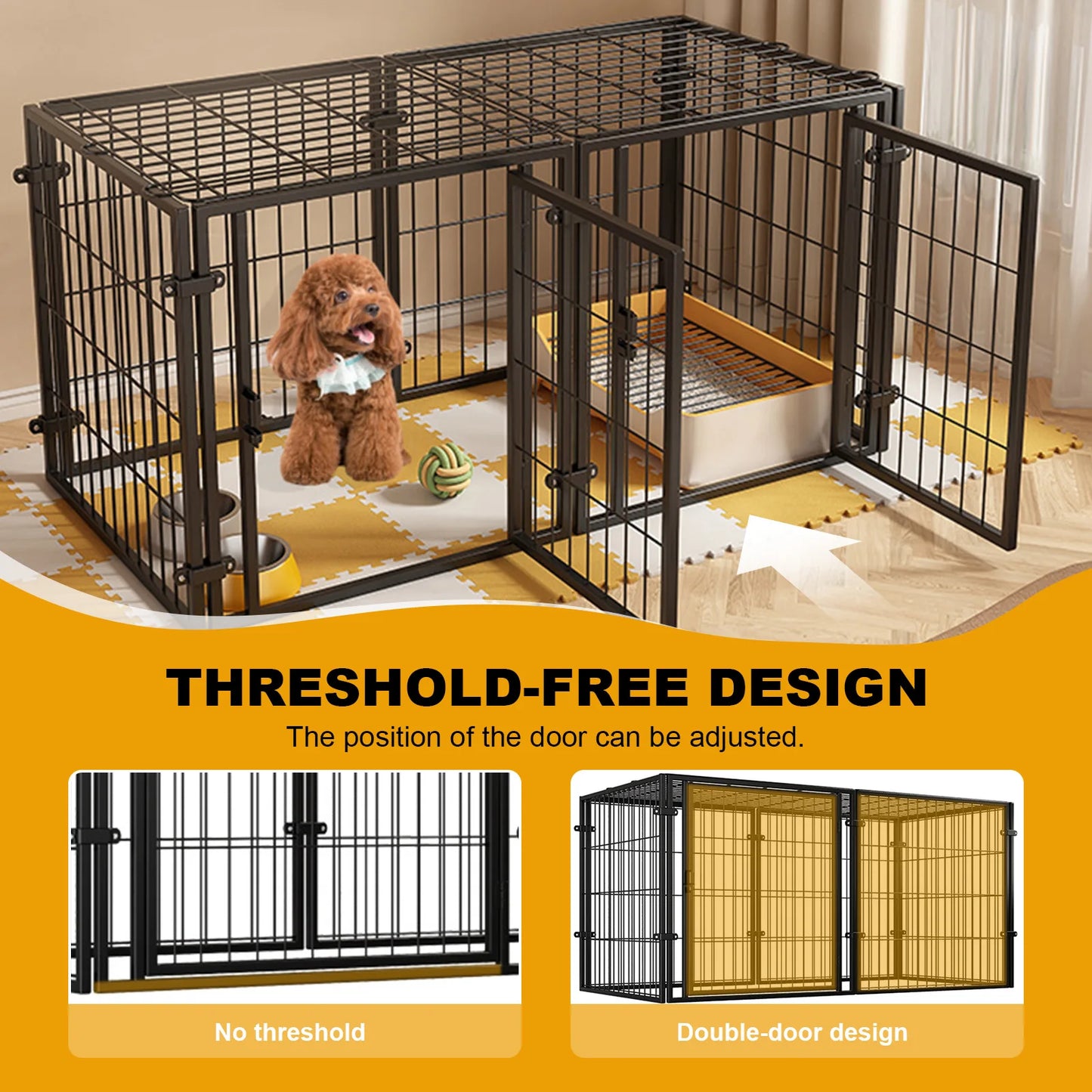 47 Inch Portable Pet Playpen 4 Panel Iron Wire Kennel For Dogs And Cats Outdoor