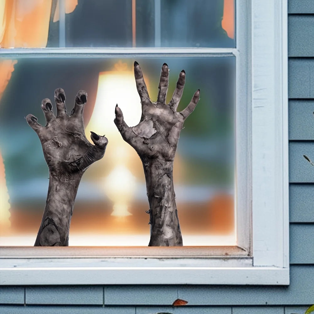 Ghostly Window Stickers Halloween Zombie Wall Stickers Matte Self Adhesive Suitable for Home Office Bedroom
