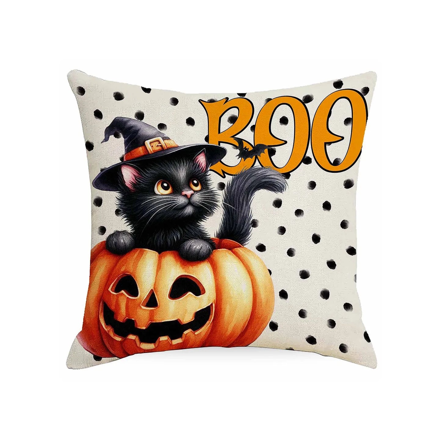Halloween Linen Throw Pillow Cover Single Sided Print