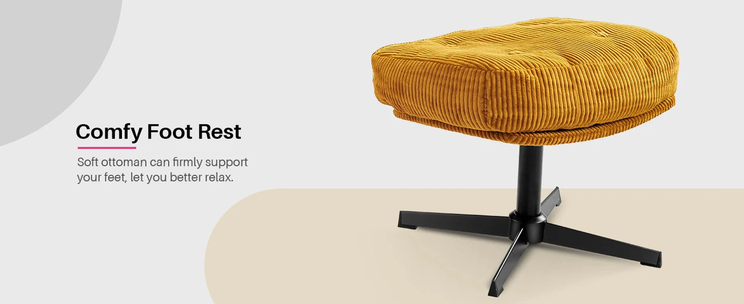 Redlife Foldable Accent Chair 360 Degree Swivel Tufted Upholstered Living Room