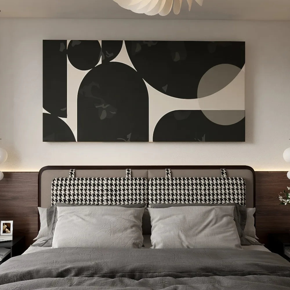 Modern Abstract Haus Canvas Art 1.5 Inch Chunky Wood Frame Geometric Pattern