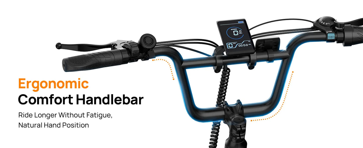 1000W E20 Electric Bike 48V Battery 20x3 Fat Tire 7 Speed