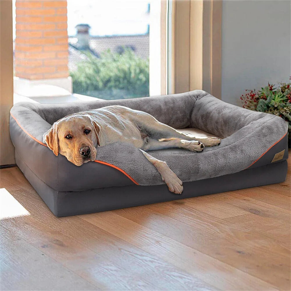 Jumbo Orthopedic Memory Foam Dog Bed Waterproof Elevated Cushion Removable Cover