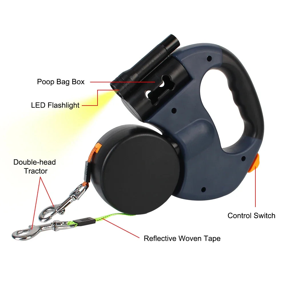 3m Dual Dog Leash With Flashlight And Waste Bag Box