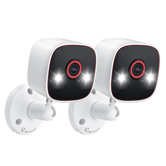 Jennov 2 Pack Indoor Outdoor Cameras 1296P WiFi Color Night Vision Baby Monitor