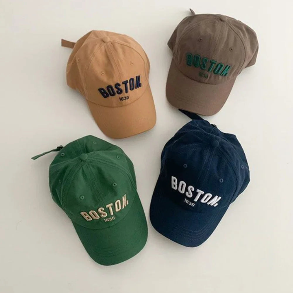 Kids Four Seasons Baseball Cap Embroidered Letters Unisex Duckbill Hat