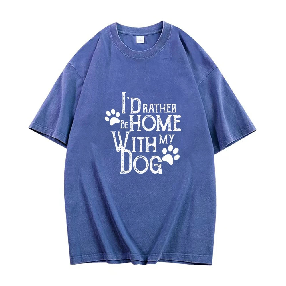 Women Cotton Graphic Tee Dog Paw Prints Y2K Vintage Short Sleeve