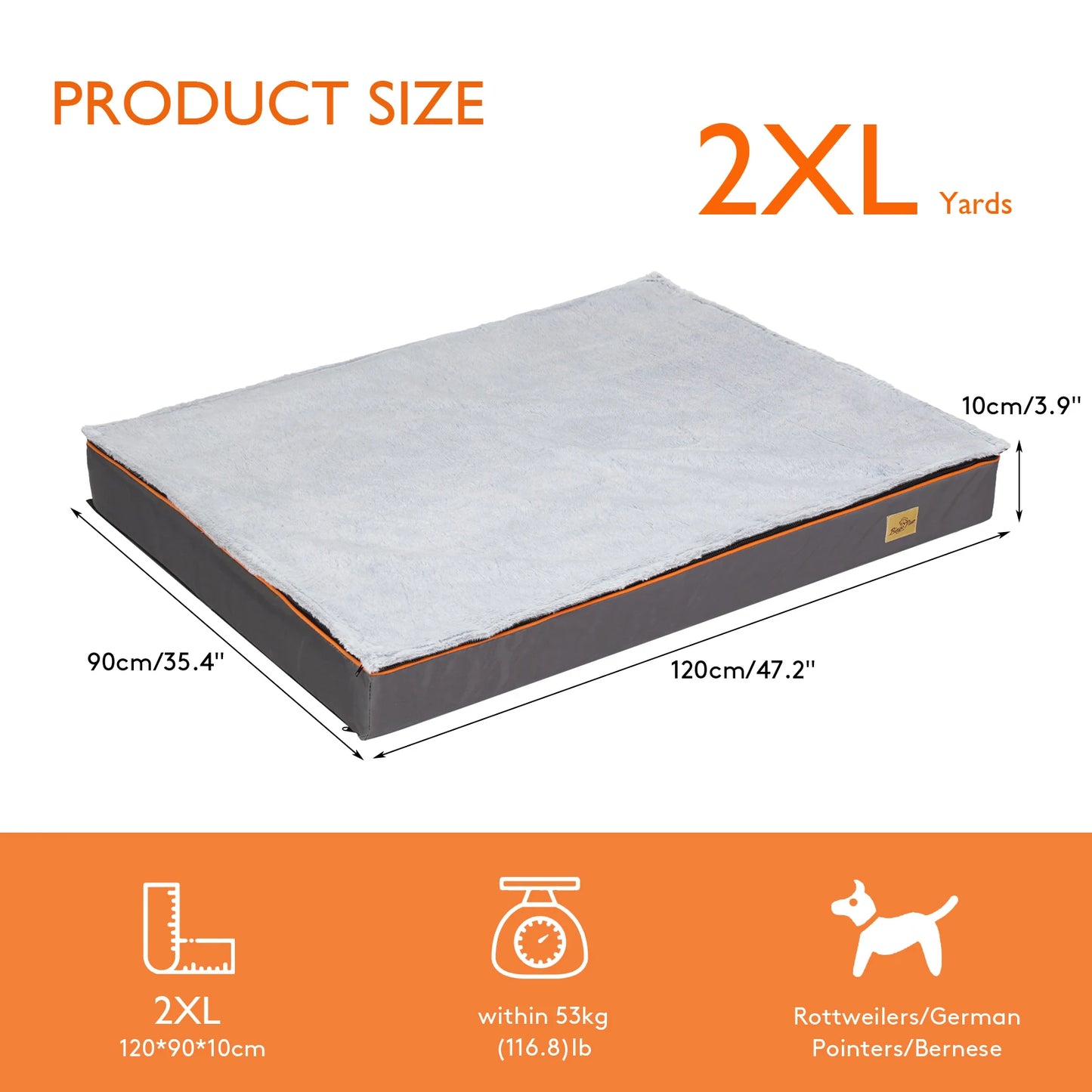 Large Orthopedic Dog Bed With Removable Washable Cover Padded Foam Cushion