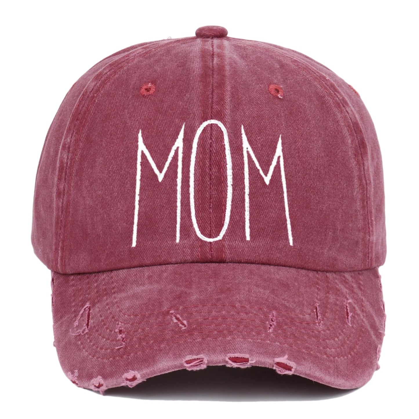 Embroidery Dog Mom Hat Cotton Washed Baseball Cap Unisex Outdoor Snapback Y2K