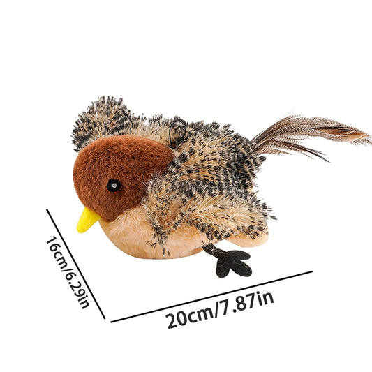 Remote Control Chirping Bird Plush Toy for Kitten and Cat