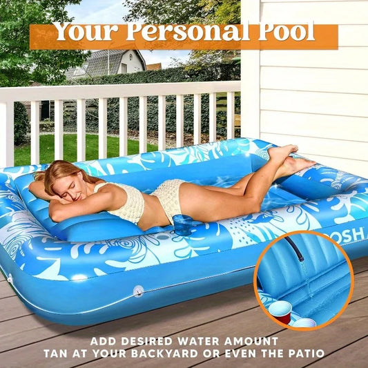 Joyfy 70 By 46 Inch Adult Inflatable Pool Lounger Float 4 In 1 Suntan Tub Raft