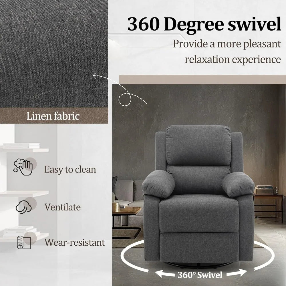 360 Degree Swivel Rocker Chair Glider For Small Spaces