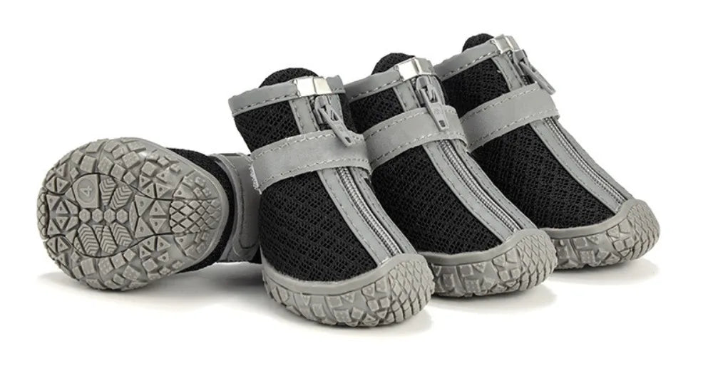 4 Pcs Dog Waterproof Shoes Rain Boots Reflective Strip Anti Slip For Small Pets