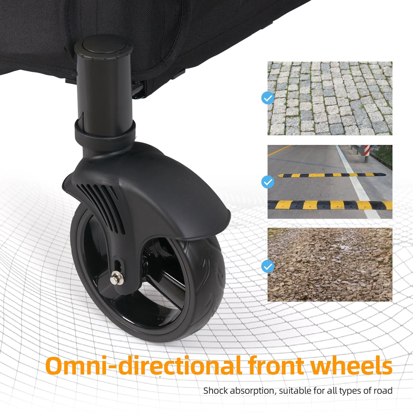 Portable Dog Stroller Four Wheels Foldable Breathable Carrier For Large Dogs