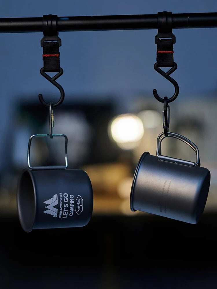 300ML Titanium Camping Mug Foldable Handle Portable