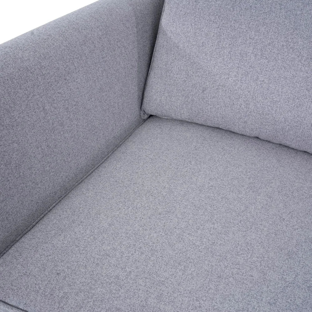 Grey Linen Modular Loveseat Sofa Bed With Extendable Wood Frame
