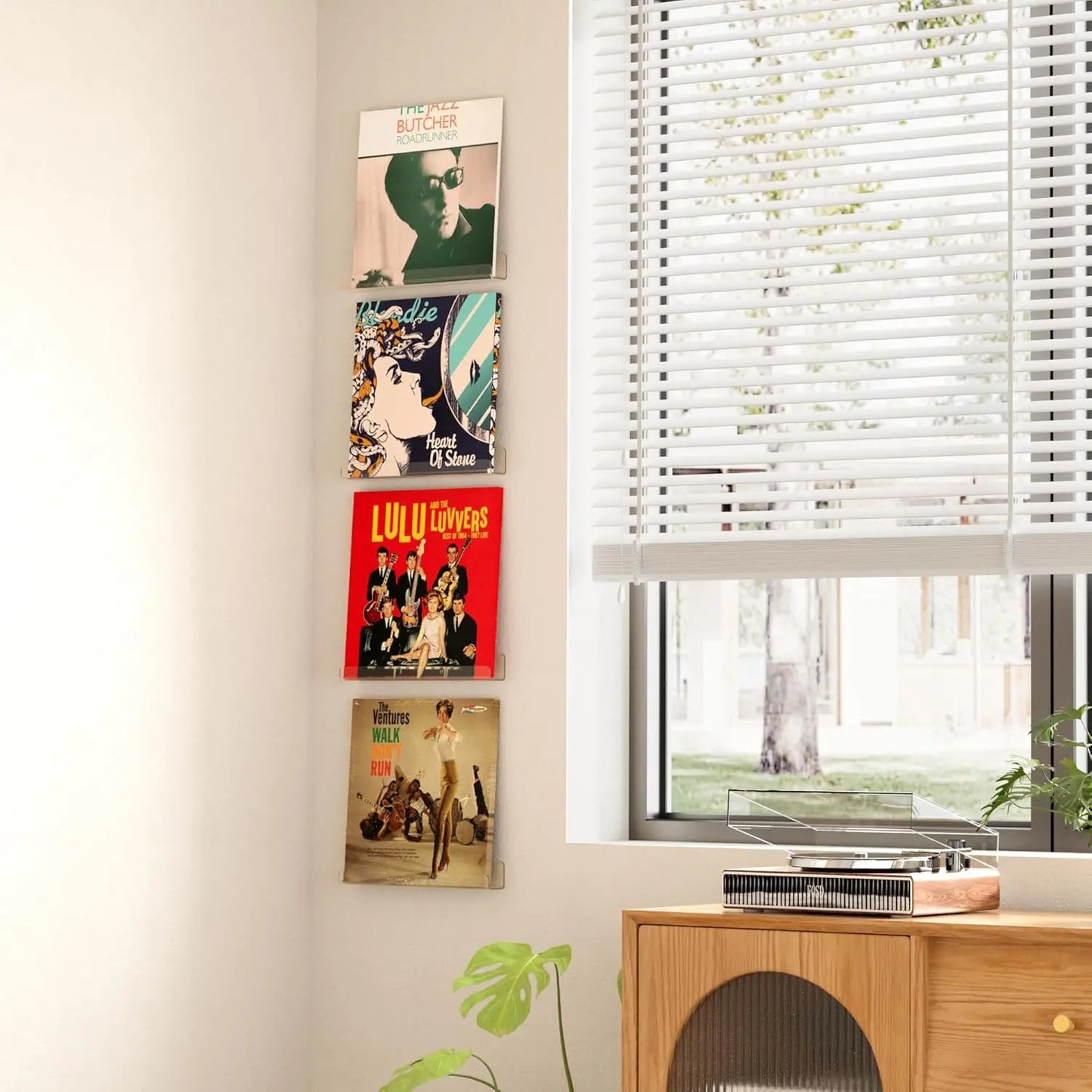 8 Pack Clear Acrylic Vinyl Record Wall Shelves 12 Inch Floating Display Albums