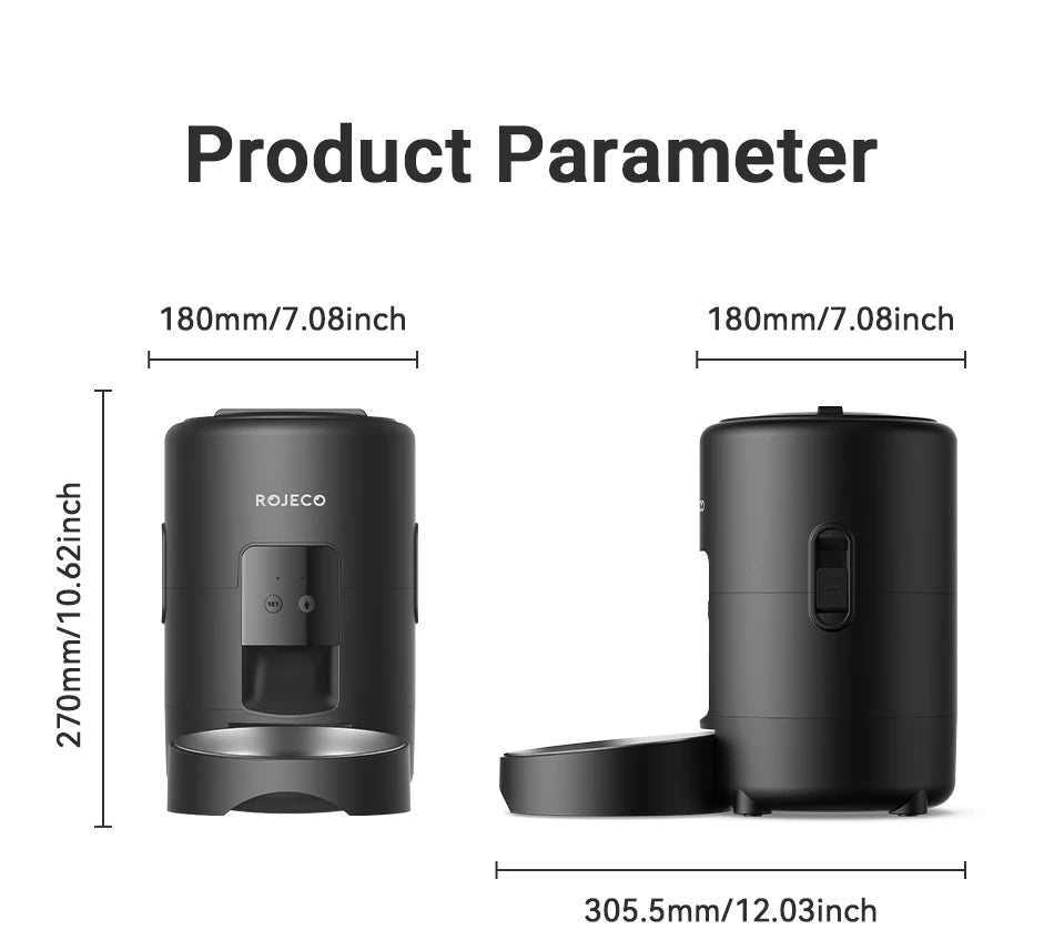 ROJECO 2L Smart Cat Feeder With WiFi App Remote Control